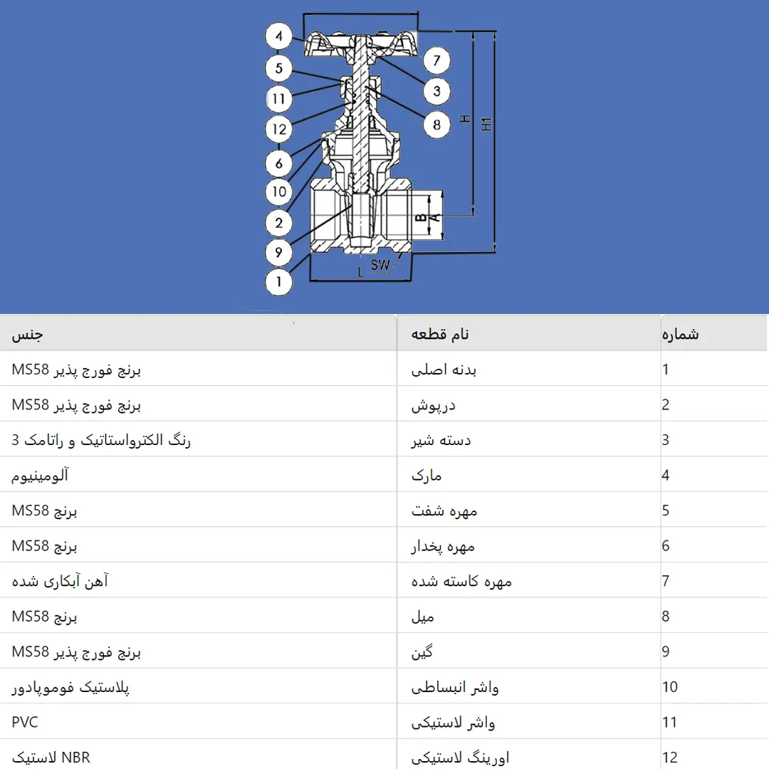 ساختار شیر فلکه کیز ایران